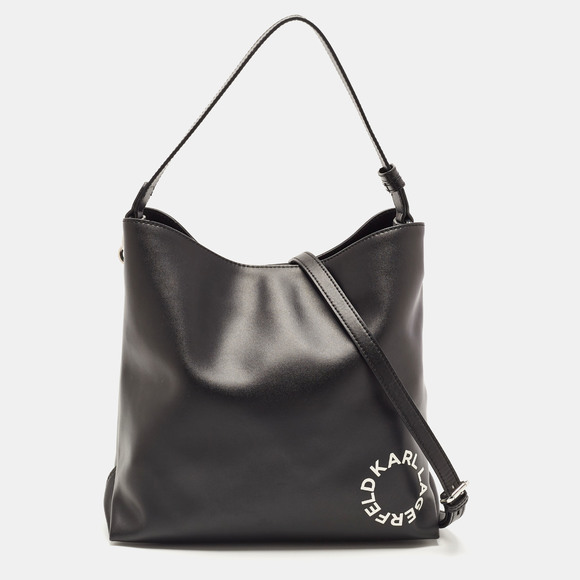 Karl Lagerfeld Handbags - KARL LAGERFELD Black Leather Hobo